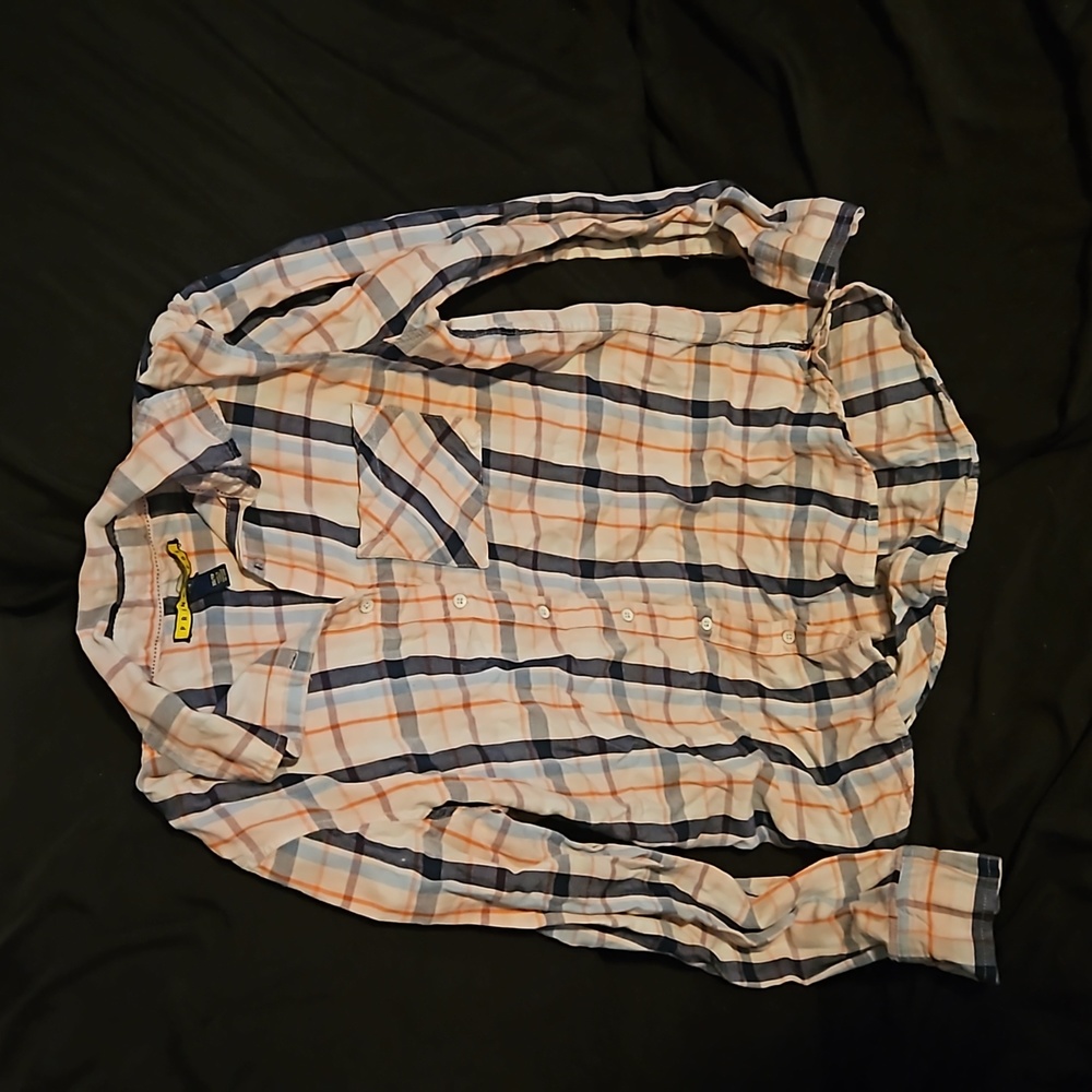 Pink & Blue flannel long sleeve shirt